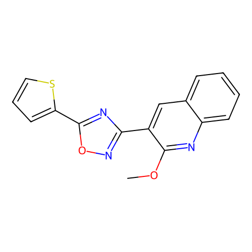 3-(2-Methoxyquinolin-3-yl)-5-thiophen-2-yl-1,2,4-oxadiazole structure