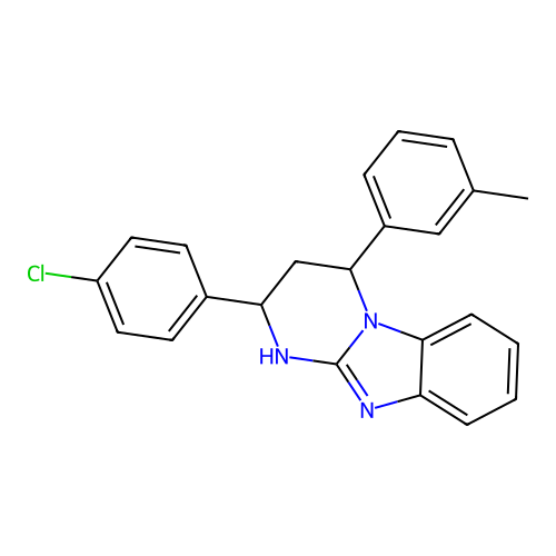 2-(4-chlorophenyl)-4-(3-methylphenyl)-1,2,3,4-tetrahydropyrimido[1,2-a]benzimidazole structure