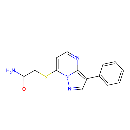 2-[(5-Methyl-3-phenylpyrazolo[1,5-a]pyrimidin-7-yl)sulfanyl]acetamide structure