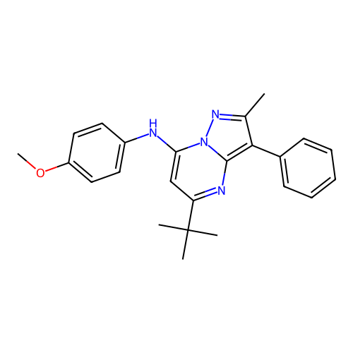 5-tert-butyl-N-(4-methoxyphenyl)-2-methyl-3-phenylpyrazolo[1,5-a]pyrimidin-7-amine structure