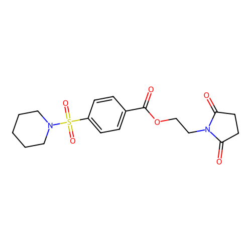 2-(2,5-Dioxopyrrolidin-1-yl)ethyl 4-(piperidin-1-ylsulfonyl)benzoate structure