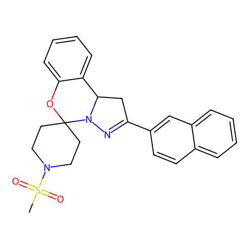 1'-(methylsulfonyl)-2-(naphthalen-2-yl)-1,10b-dihydrospiro[benzo[e]pyrazolo[1,5-c][1,3]oxazine-5,4'-piperidine] structure