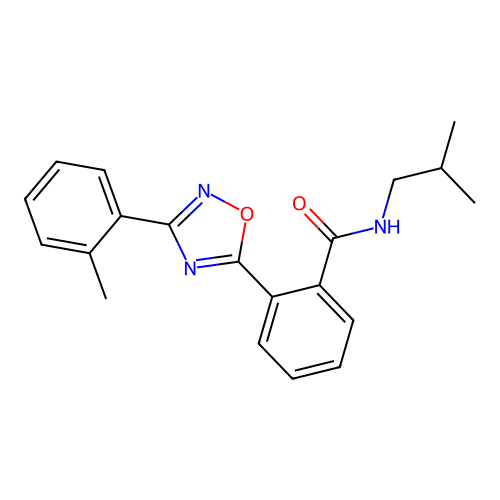 2-[3-(2-methylphenyl)-1,2,4-oxadiazol-5-yl]-N-(2-methylpropyl)benzamide structure