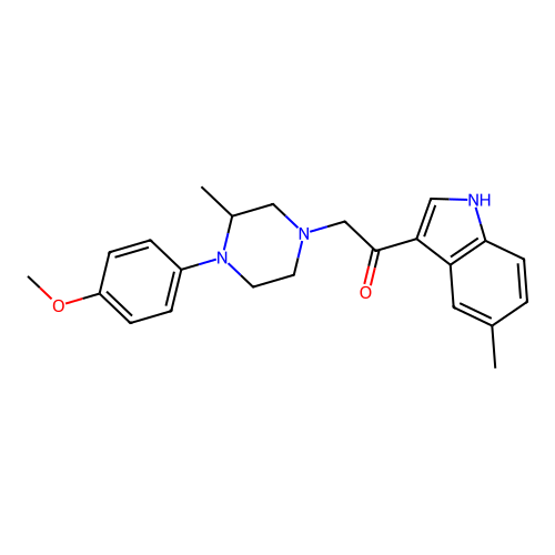 2-[4-(4-methoxyphenyl)-3-methylpiperazin-1-yl]-1-(5-methyl-1H-indol-3-yl)ethanone structure