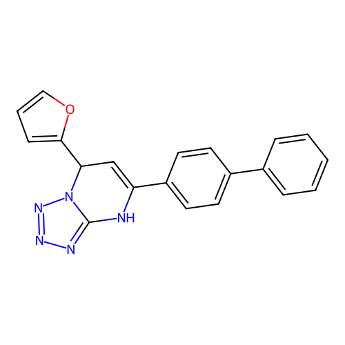 5-(Biphenyl-4-yl)-7-(furan-2-yl)-3,7-dihydrotetrazolo[1,5-a]pyrimidine structure
