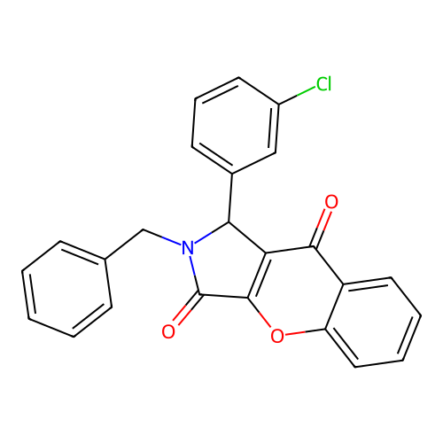 2-Benzyl-1-(3-chlorophenyl)-1,2-dihydrochromeno[2,3-c]pyrrole-3,9-dione structure