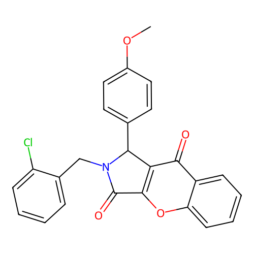 2-(2-chlorobenzyl)-1-(4-methoxyphenyl)-1,2-dihydrochromeno[2,3-c]pyrrole-3,9-dione structure