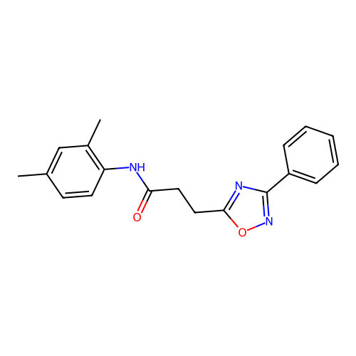 N-(2,4-dimethylphenyl)-3-(3-phenyl-1,2,4-oxadiazol-5-yl)propanamide structure
