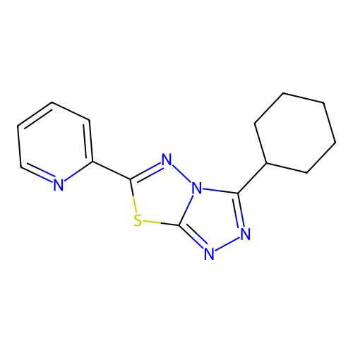 3-Cyclohexyl-6-pyridin-2-yl-[1,2,4]triazolo[3,4-b][1,3,4]thiadiazole structure