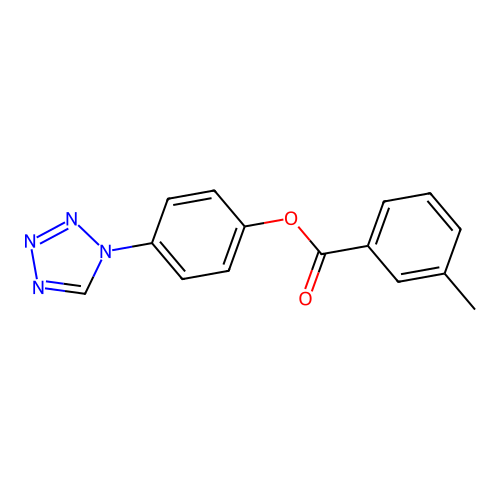 4-(1H-tetrazol-1-yl)phenyl 3-methylbenzoate structure