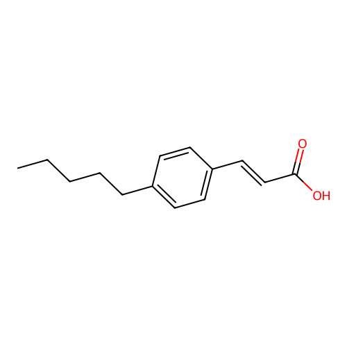 (2E)-3-(4-pentylphenyl)prop-2-enoic acid structure