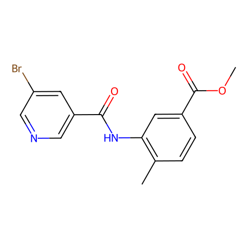 Methyl 3-[[(5-bromo-3-pyridinyl)carbonyl]amino]-4-methylbenzoate structure