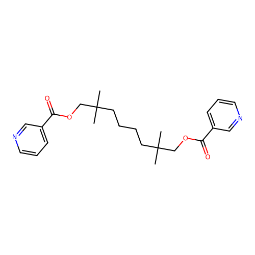 2,2,7,7-Tetramethyloctane-1,8-diyl dipyridine-3-carboxylate structure