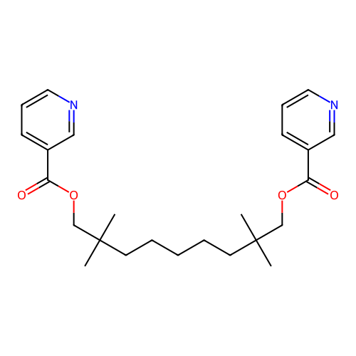 2,2,8,8-Tetramethylnonane-1,9-diyl dipyridine-3-carboxylate structure