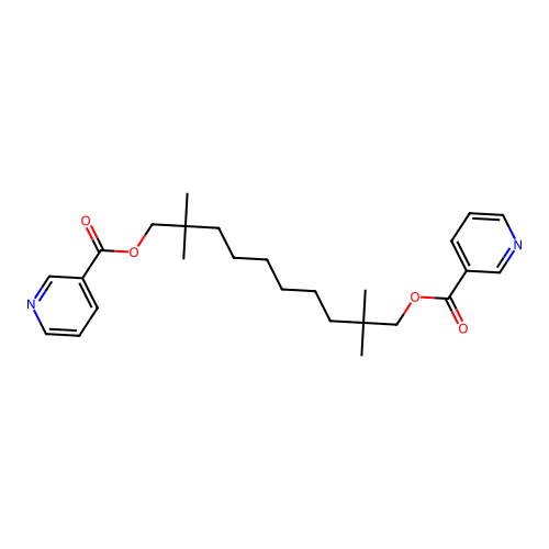 2,2,9,9-Tetramethyldecane-1,10-diyl dipyridine-3-carboxylate structure