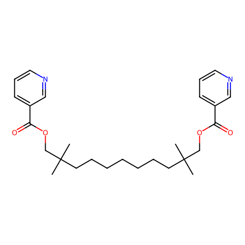 2,2,10,10-Tetramethylundecane-1,11-diyl dipyridine-3-carboxylate structure