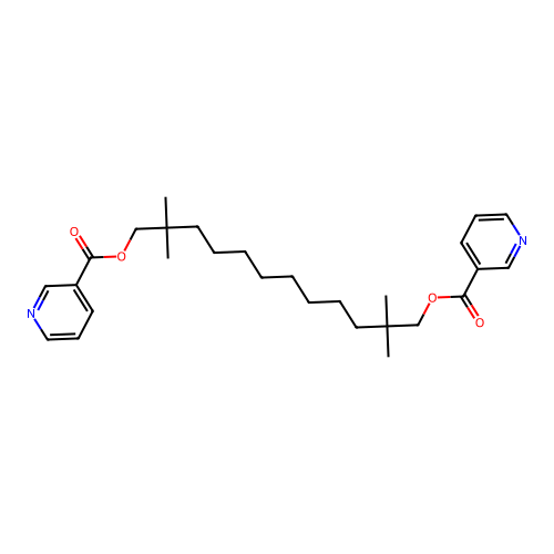 3-Pyridinecarboxylic acid, 2,2,11,11-tetramethyl-1,12-dodecanediyl ester structure