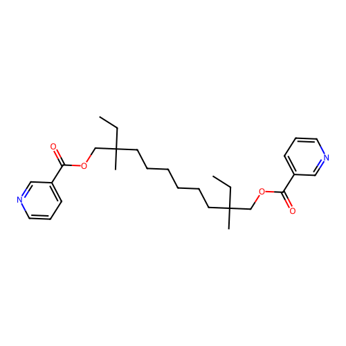 3-Pyridinecarboxylic acid, 2,9-diethyl-2,9-dimethyl-1,10-decanediyl ester structure