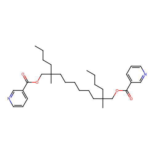 3-Pyridinecarboxylic acid, 2,9-dibutyl-2,9-dimethyl-1,10-decanediyl ester structure