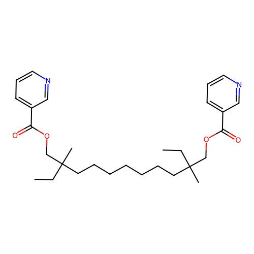3-Pyridinecarboxylic acid, 2,10-diethyl-2,10-dimethyl-1,11-undecanediyl ester structure