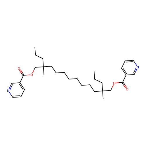 3-Pyridinecarboxylic acid, 2,11-dimethyl-2,11-dipropyl-1,12-dodecanediyl ester structure
