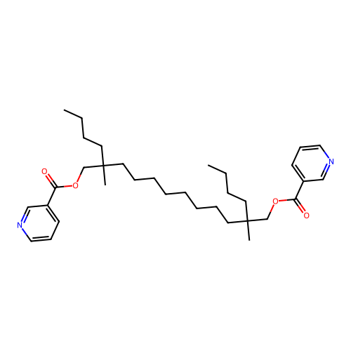 3-Pyridinecarboxylic acid, 2,11-dibutyl-2,11-dimethyl-1,12-dodecanediyl ester structure