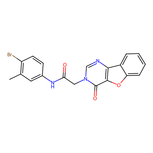 N-(4-bromo-3-methylphenyl)-2-(4-oxo-[1]benzofuro[3,2-d]pyrimidin-3-yl)acetamide structure