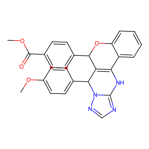 methyl 4-(7-(4-methoxyphenyl)-7,12-dihydro-6H-chromeno[4,3-d][1,2,4]triazolo[1,5-a]pyrimidin-6-yl)benzoate structure