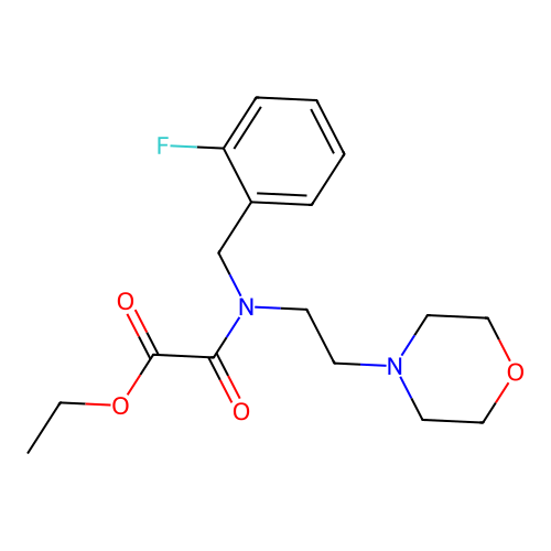 Ethyl 2-((2-fluorobenzyl)(2-morpholinoethyl)amino)-2-oxoacetate structure