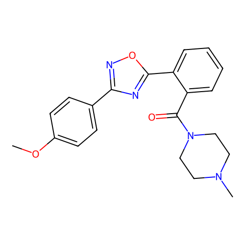 [2-[3-(4-methoxyphenyl)-1,2,4-oxadiazol-5-yl]phenyl]-(4-methylpiperazin-1-yl)methanone structure