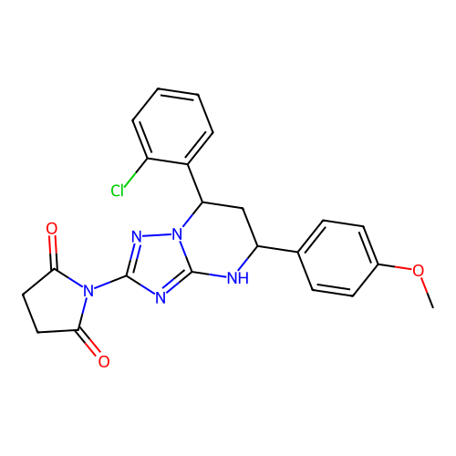 1-(7-(2-chlorophenyl)-5-(4-methoxyphenyl)-4,5,6,7-tetrahydro-[1,2,4]triazolo[1,5-a]pyrimidin-2-yl)pyrrolidine-2,5-dione structure