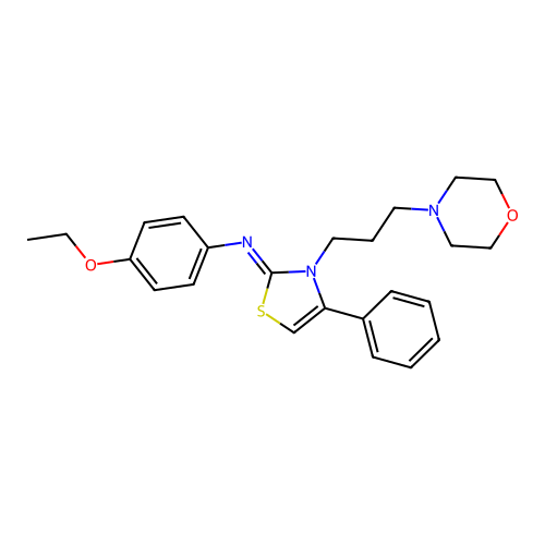 4-ethoxy-N-[(2Z)-3-[3-(morpholin-4-yl)propyl]-4-phenyl-1,3-thiazol-2(3H)-ylidene]aniline structure