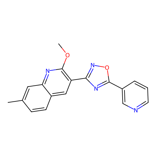 2-Methoxy-7-methyl-3-[5-(pyridin-3-yl)-1,2,4-oxadiazol-3-yl]quinoline structure
