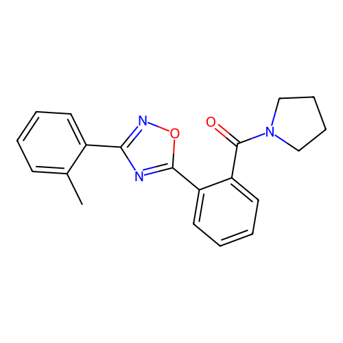 {2-[3-(2-Methylphenyl)-1,2,4-oxadiazol-5-yl]phenyl}(pyrrolidin-1-yl)methanone structure