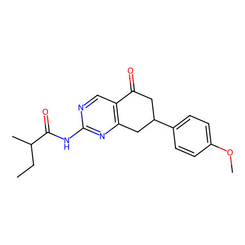 N-[7-(4-methoxyphenyl)-5-oxo-5,6,7,8-tetrahydroquinazolin-2-yl]-2-methylbutanamide structure