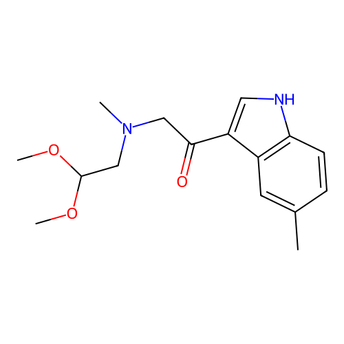 2-((2,2-dimethoxyethyl)(methyl)amino)-1-(5-methyl-1H-indol-3-yl)ethanone structure