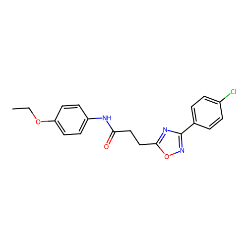 3-[3-(4-chlorophenyl)-1,2,4-oxadiazol-5-yl]-N-(4-ethoxyphenyl)propanamide structure