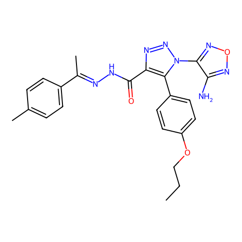 C23H24N8O3 structure
