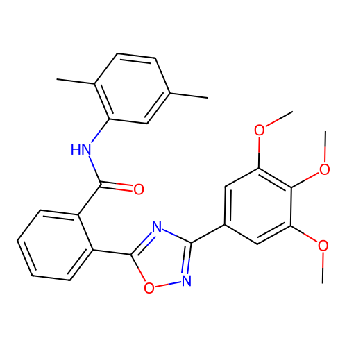 N-(2,5-dimethylphenyl)-2-[3-(3,4,5-trimethoxyphenyl)-1,2,4-oxadiazol-5-yl]benzamide structure