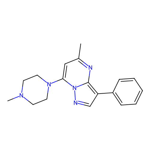 5-Methyl-7-(4-methylpiperazin-1-yl)-3-phenylpyrazolo[1,5-a]pyrimidine structure