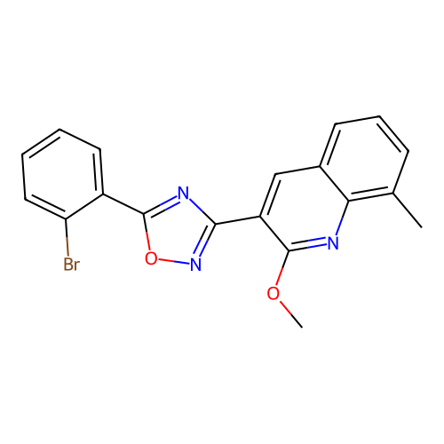 5-(2-Bromophenyl)-3-(2-methoxy-8-methylquinolin-3-yl)-1,2,4-oxadiazole structure