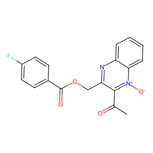 (3-Acetyl-4-oxidoquinoxalin-4-ium-2-yl)methyl 4-fluorobenzoate structure