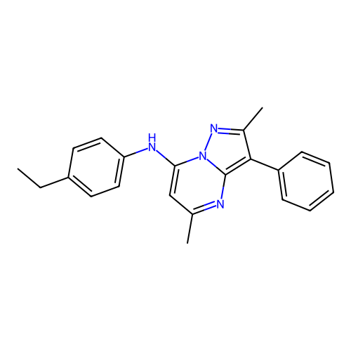 N-(4-ethylphenyl)-2,5-dimethyl-3-phenylpyrazolo[1,5-a]pyrimidin-7-amine structure