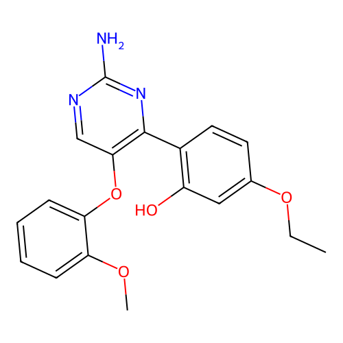 2-[2-Amino-5-(2-methoxyphenoxy)pyrimidin-4-yl]-5-ethoxyphenol structure
