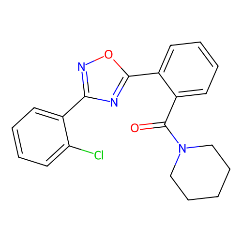 [2-[3-(2-Chlorophenyl)-1,2,4-oxadiazol-5-yl]phenyl]-piperidin-1-ylmethanone structure