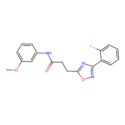 3-[3-(2-fluorophenyl)-1,2,4-oxadiazol-5-yl]-N-(3-methoxyphenyl)propanamide structure