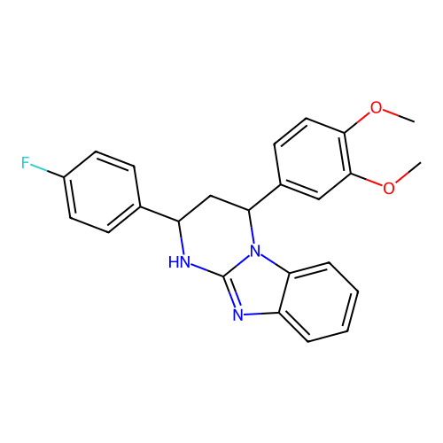 4-(3,4-dimethoxyphenyl)-2-(4-fluorophenyl)-1,2,3,4-tetrahydropyrimido[1,2-a]benzimidazole structure