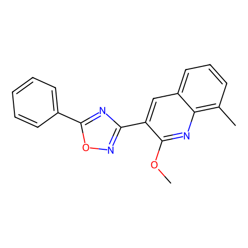 3-(2-Methoxy-8-methylquinolin-3-yl)-5-phenyl-1,2,4-oxadiazole structure