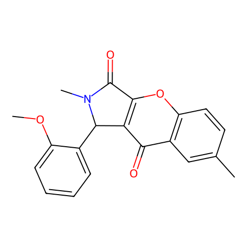 1-(2-Methoxyphenyl)-2,7-dimethyl-1,2-dihydrochromeno[2,3-c]pyrrole-3,9-dione structure