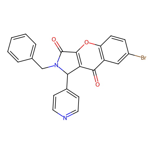 2-Benzyl-7-bromo-1-(pyridin-4-yl)-1,2-dihydrochromeno[2,3-c]pyrrole-3,9-dione structure